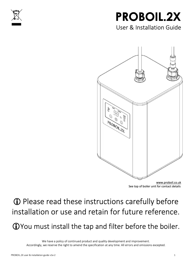 Imagen de la primera página del manual del dispositivo TAP6030