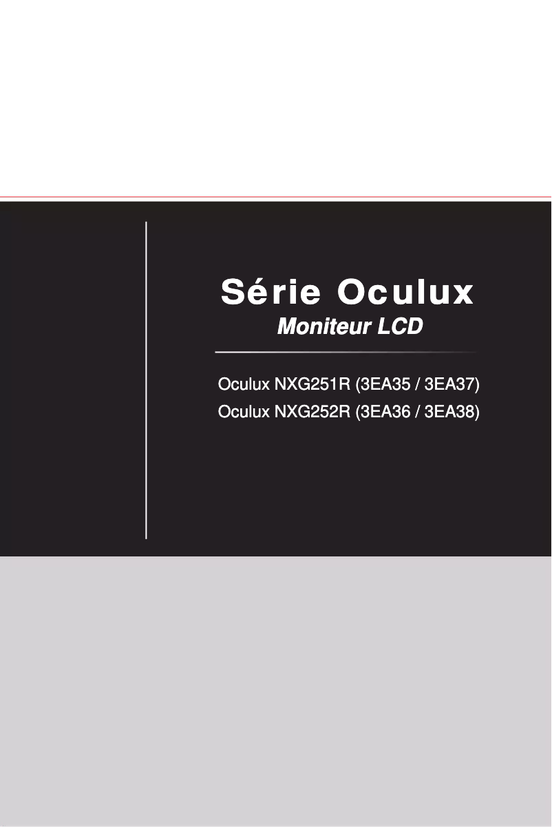 Página nº 1 - Manual de usuario MSI Oculux NXG252R