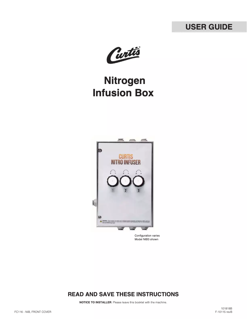 Imagen de la primera página del manual del dispositivo NIB1