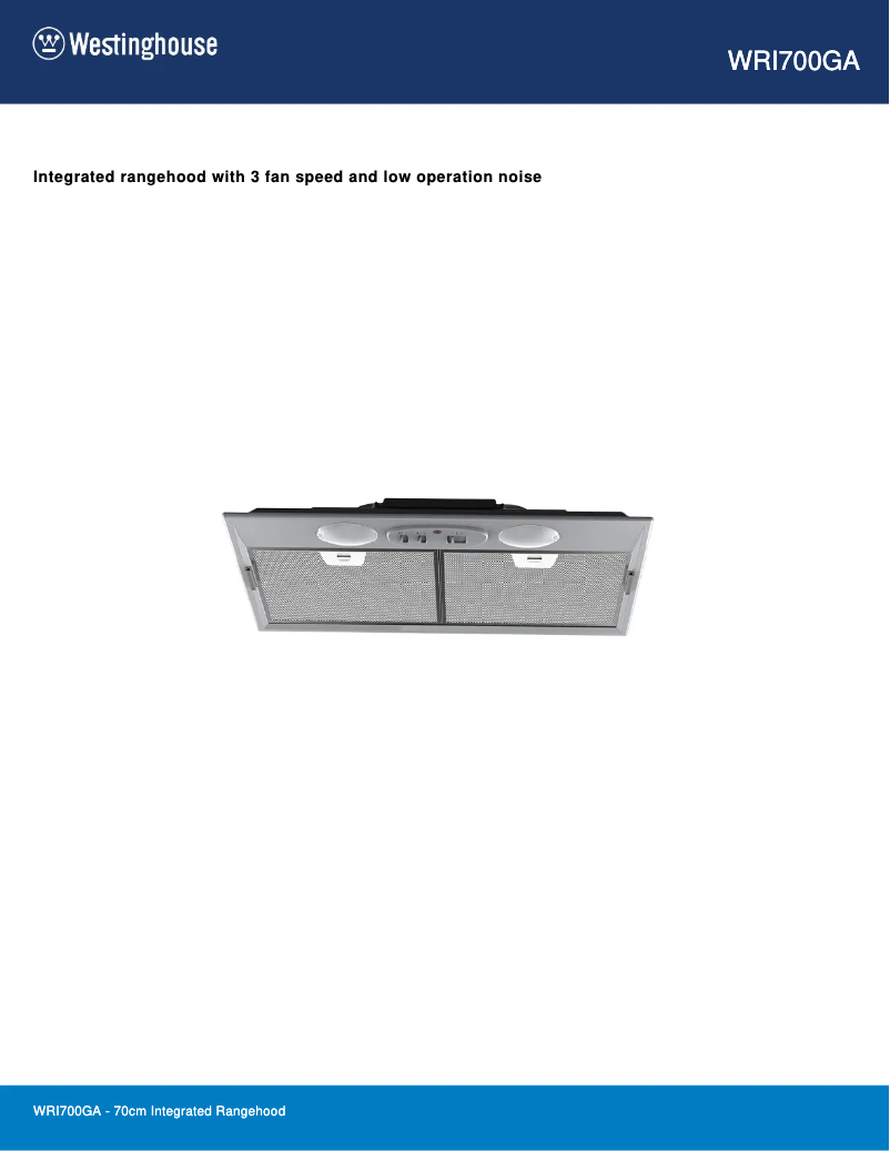 Página 1 del manual Ficha técnica Westinghouse WRI700GA