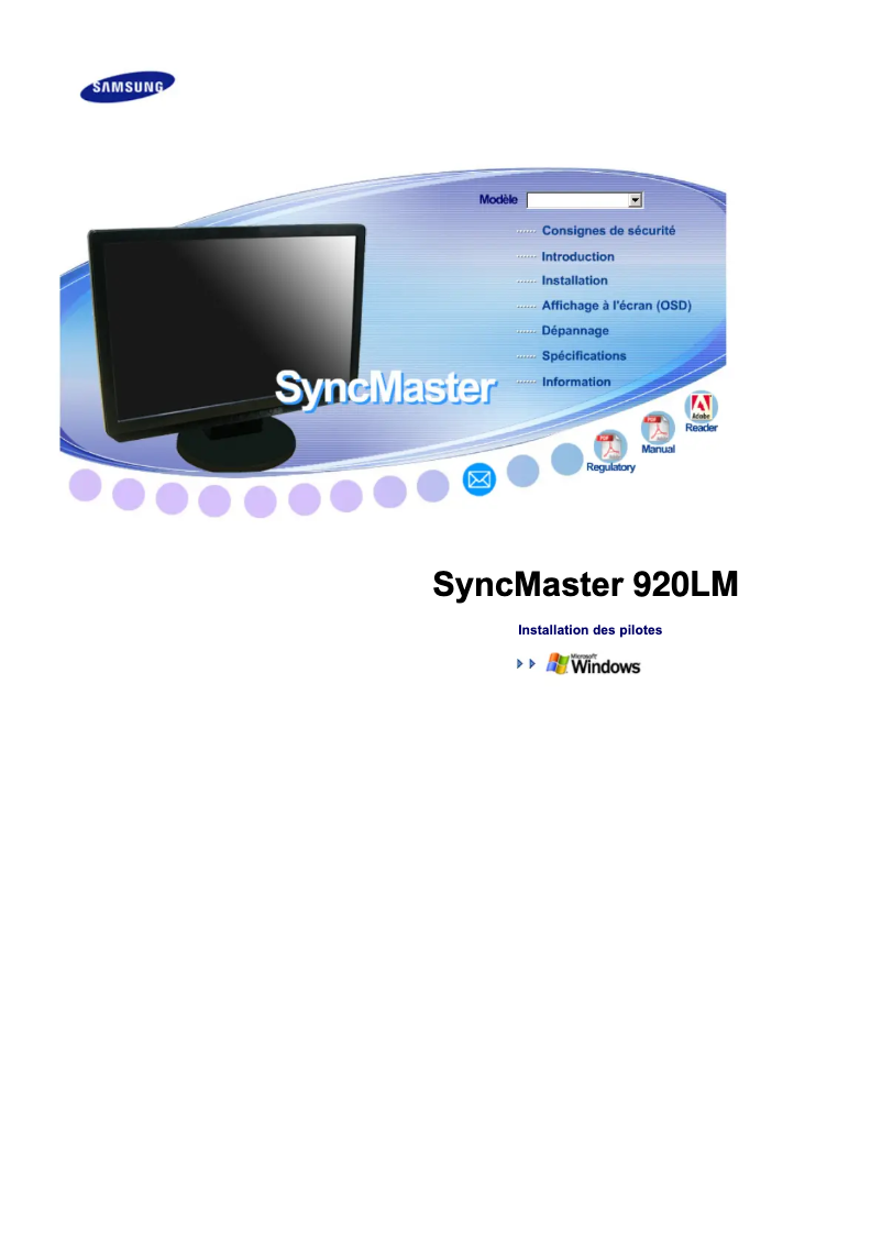 Imagen de la primera página del manual del dispositivo SyncMaster 920LM