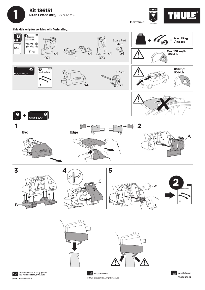 Página nº 1 - Manual de usuario Thule Kit 186151