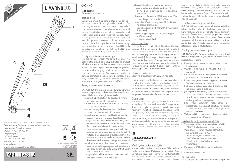 Página 1 del manual Manual de usuario Livarno Lux IAN 114312