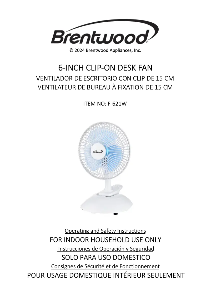 Página nº 1 - Manual de usuario Brentwood F-621W