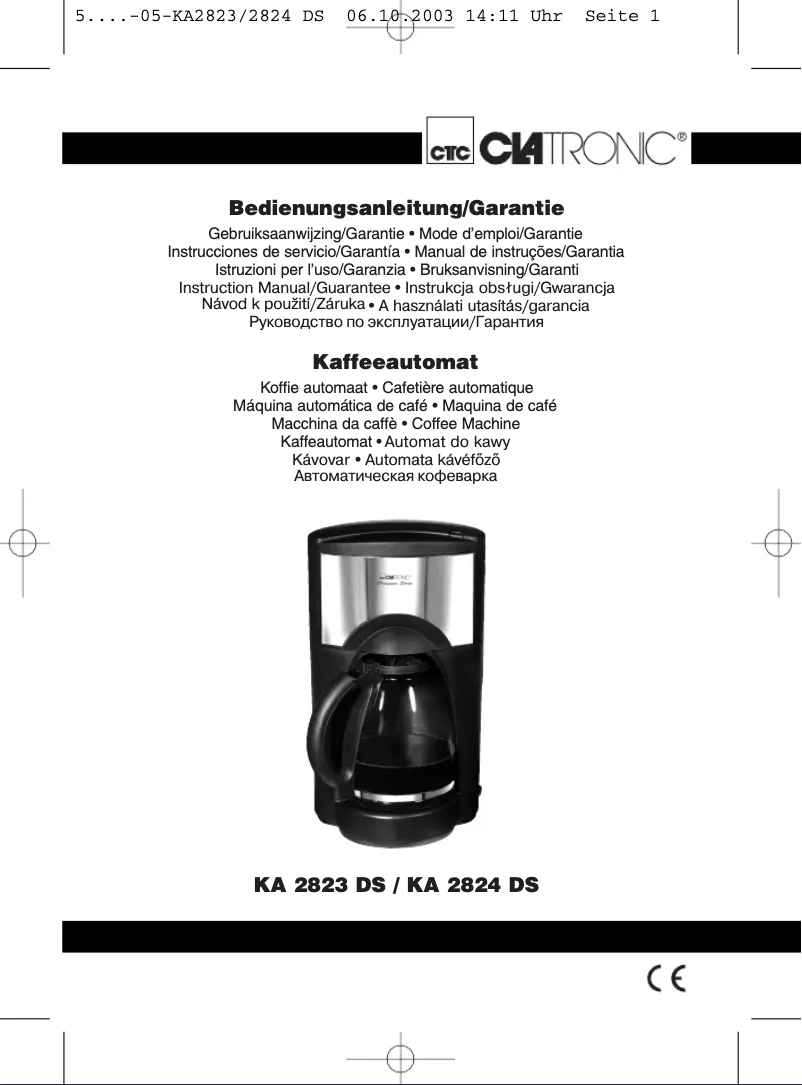 Imagen de la primera página del manual del dispositivo DS 2823