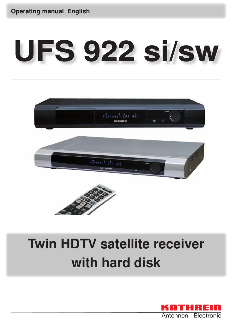 Imagen de la primera página del manual del dispositivo UFS 922