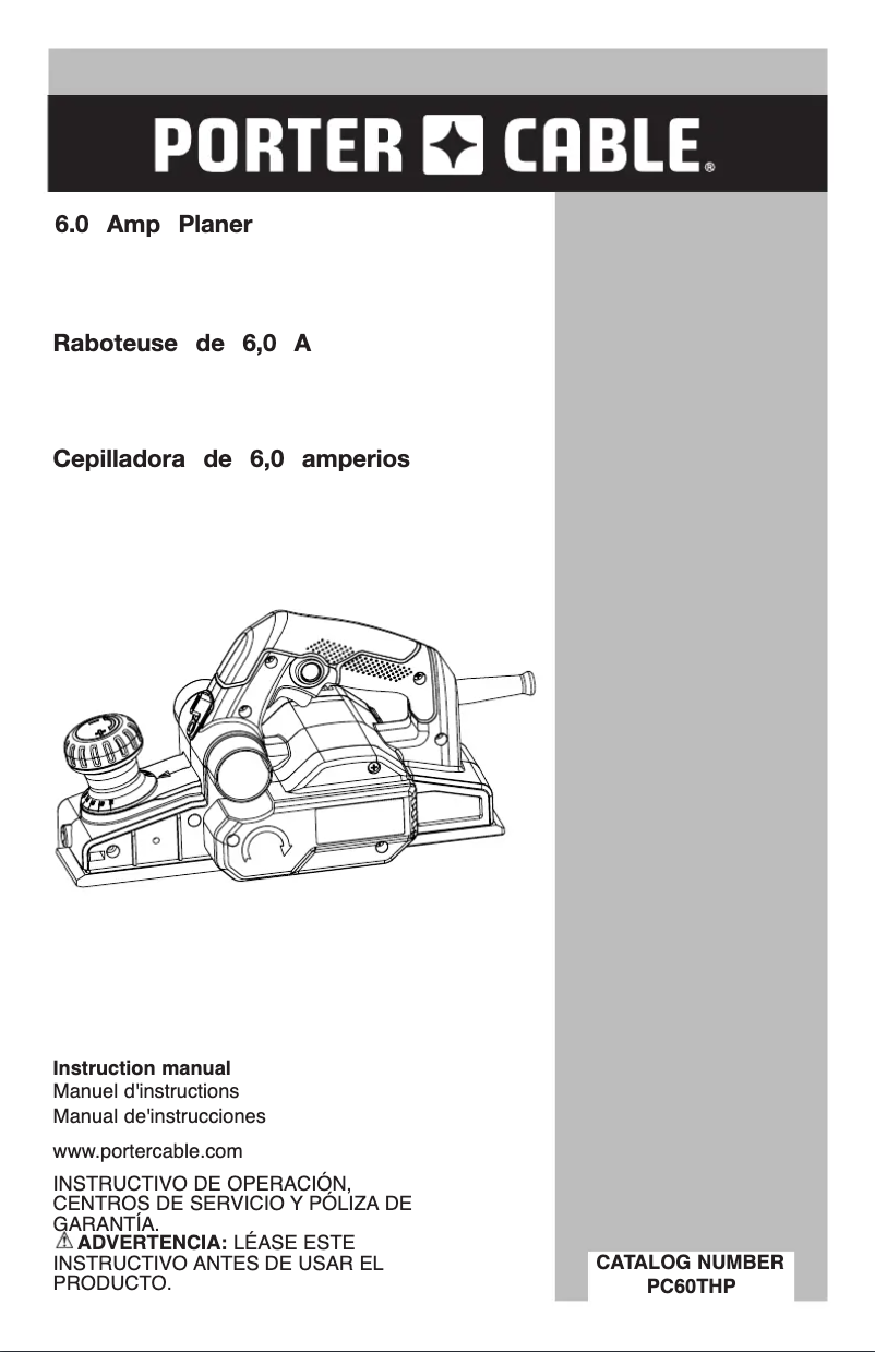 Página 1 del manual Manual de usuario Porter-Cable PC60THP