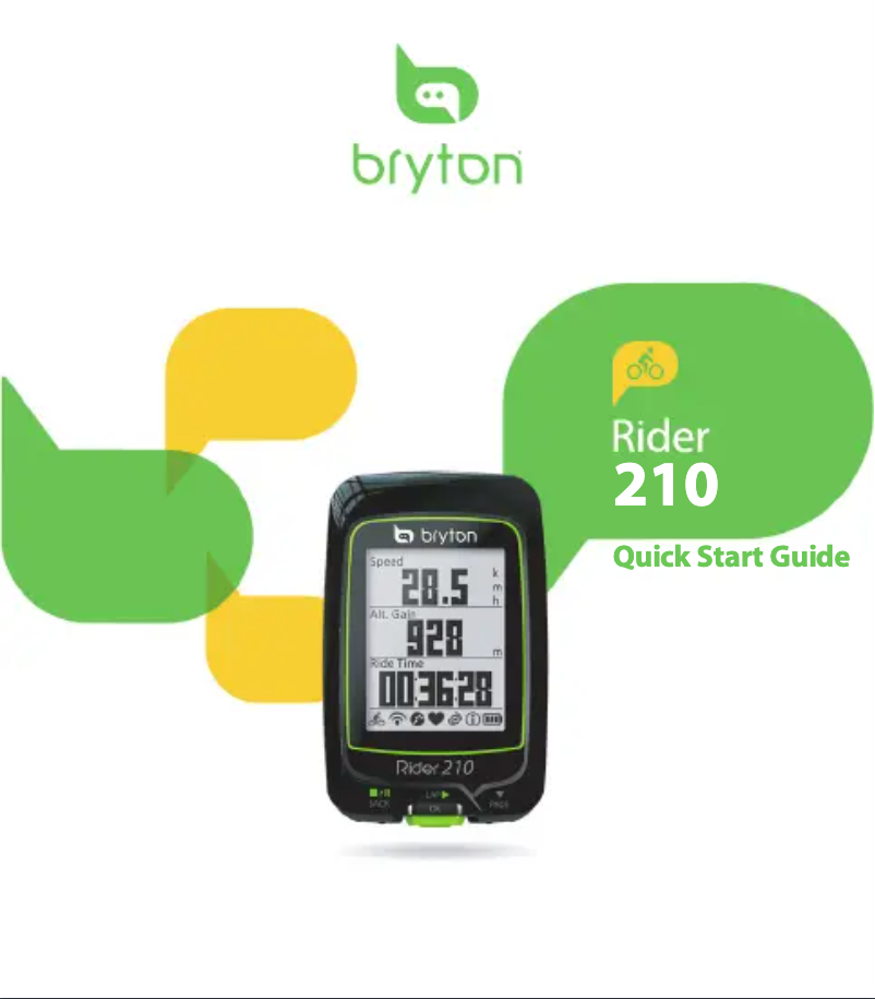 Página 1 del manual Guía de inicio rápido Bryton Rider 210