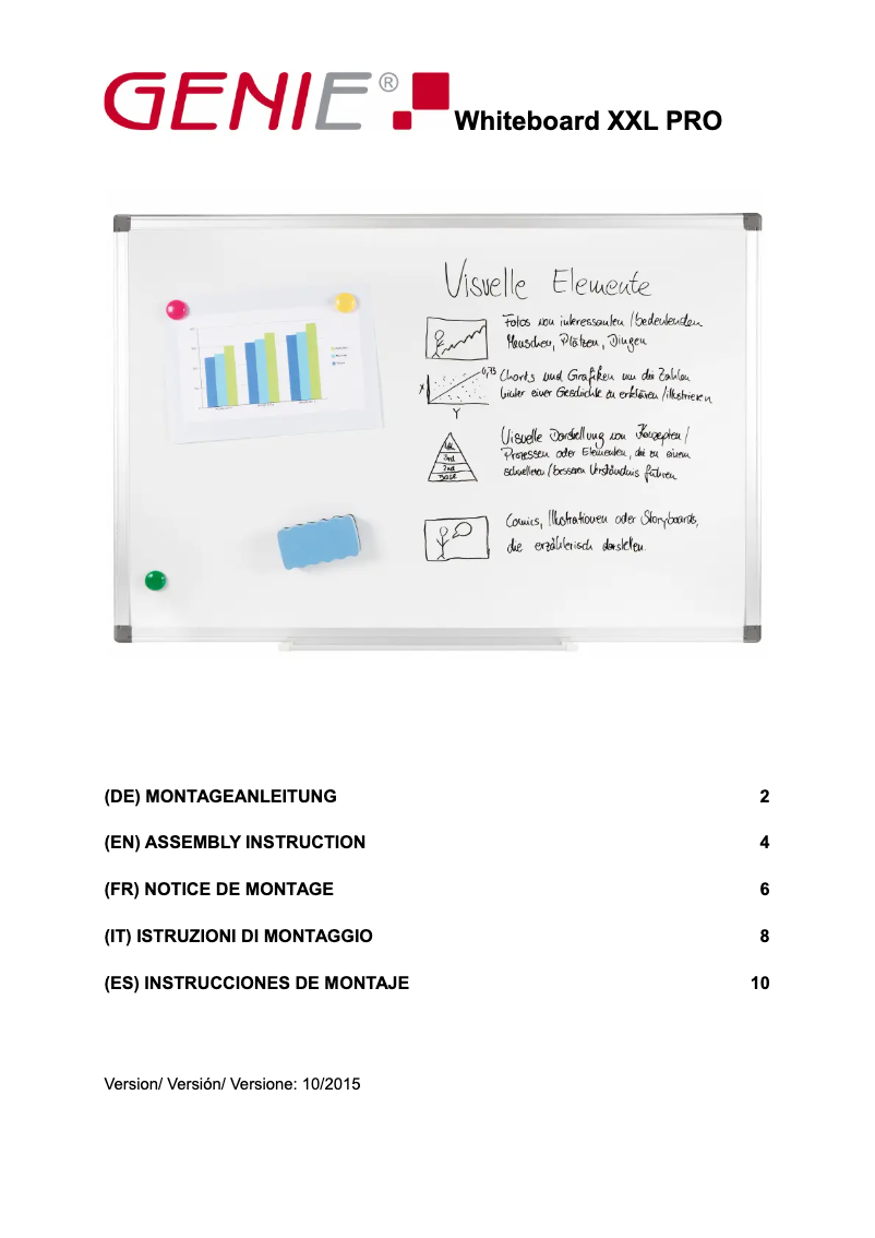 Página 1 del manual Manual de usuario Genie Whiteboard XXL PRO