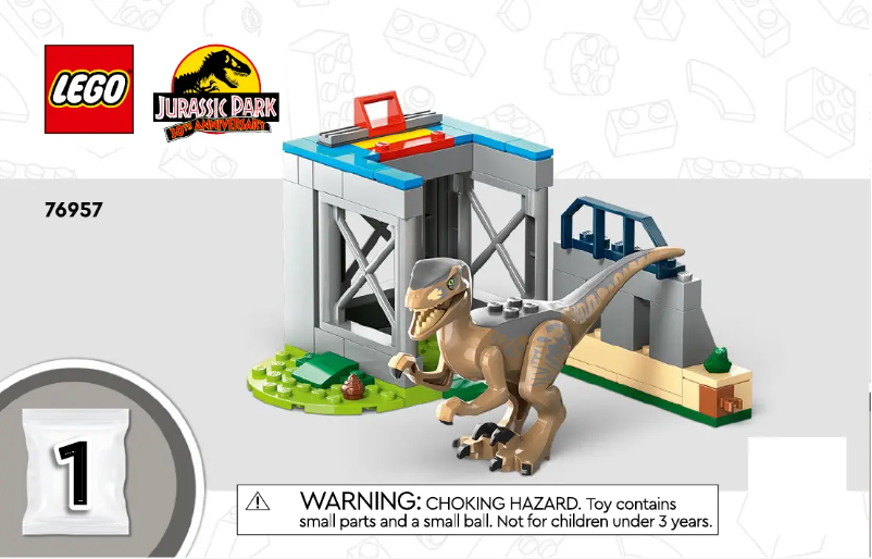 Página 1 del manual Instrucciones visuales Lego Jurassic World 76957