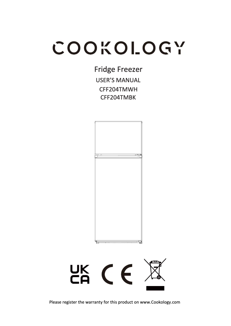 Página 1 del manual Manual de usuario Cookology CFF204TMBK