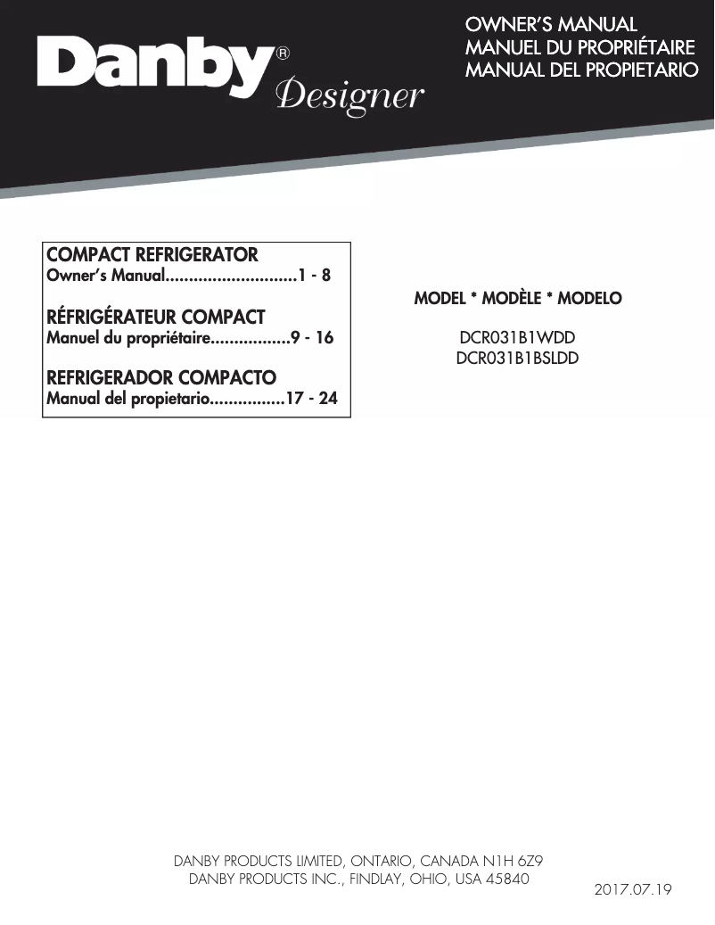 Imagen de la primera página del manual del dispositivo DCR031B1