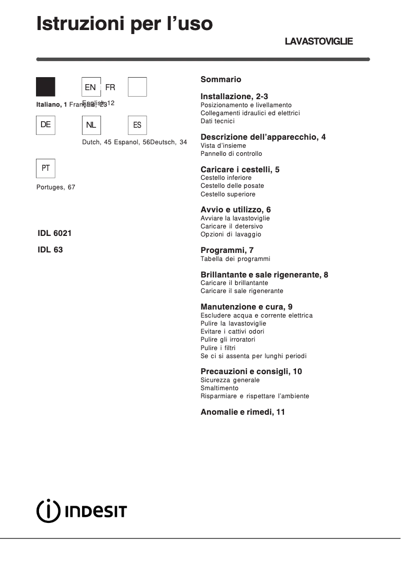 Imagen de la primera página del manual del dispositivo IDL 6021