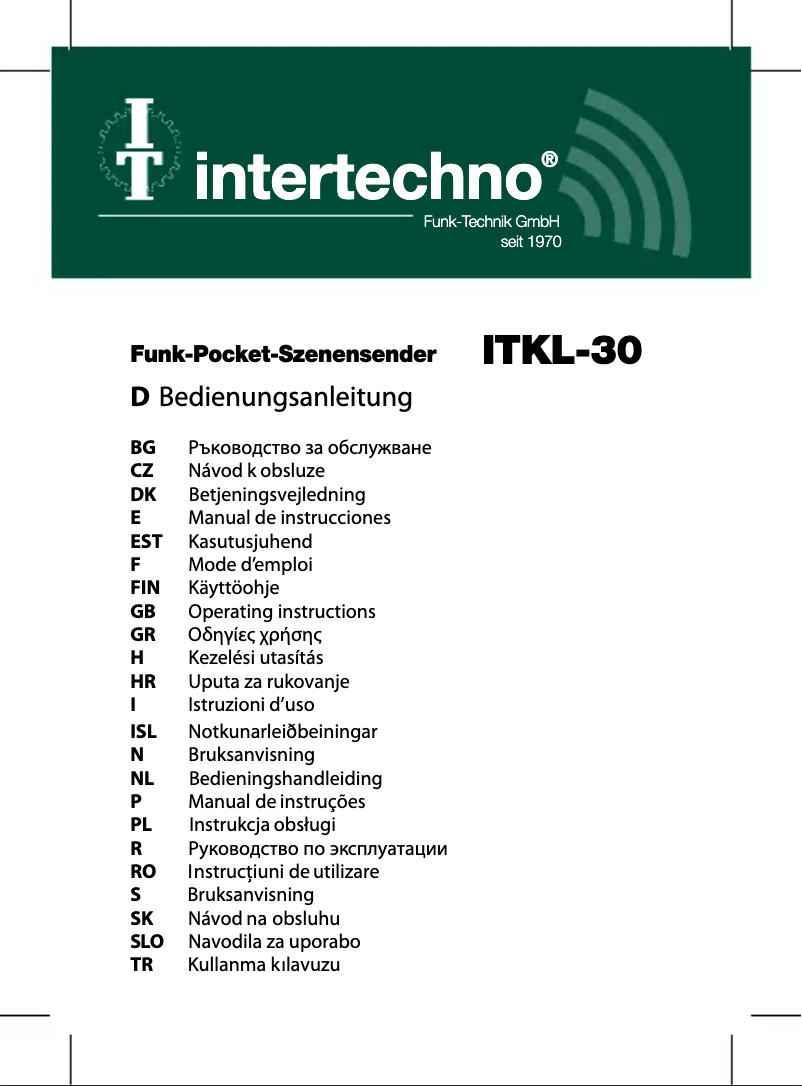 Página nº 1 - Manual de usuario Intertechno ITKL-30