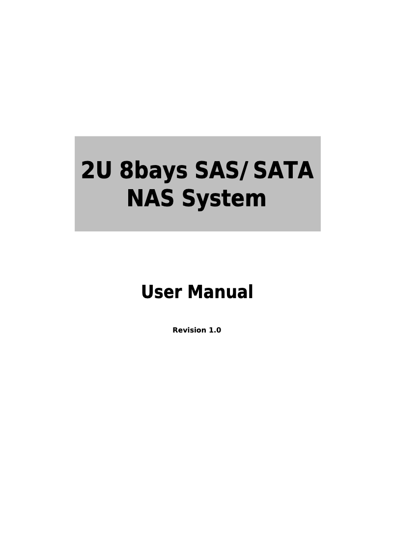Imagen de la primera página del manual del dispositivo actiNAS Cube 2U RDX