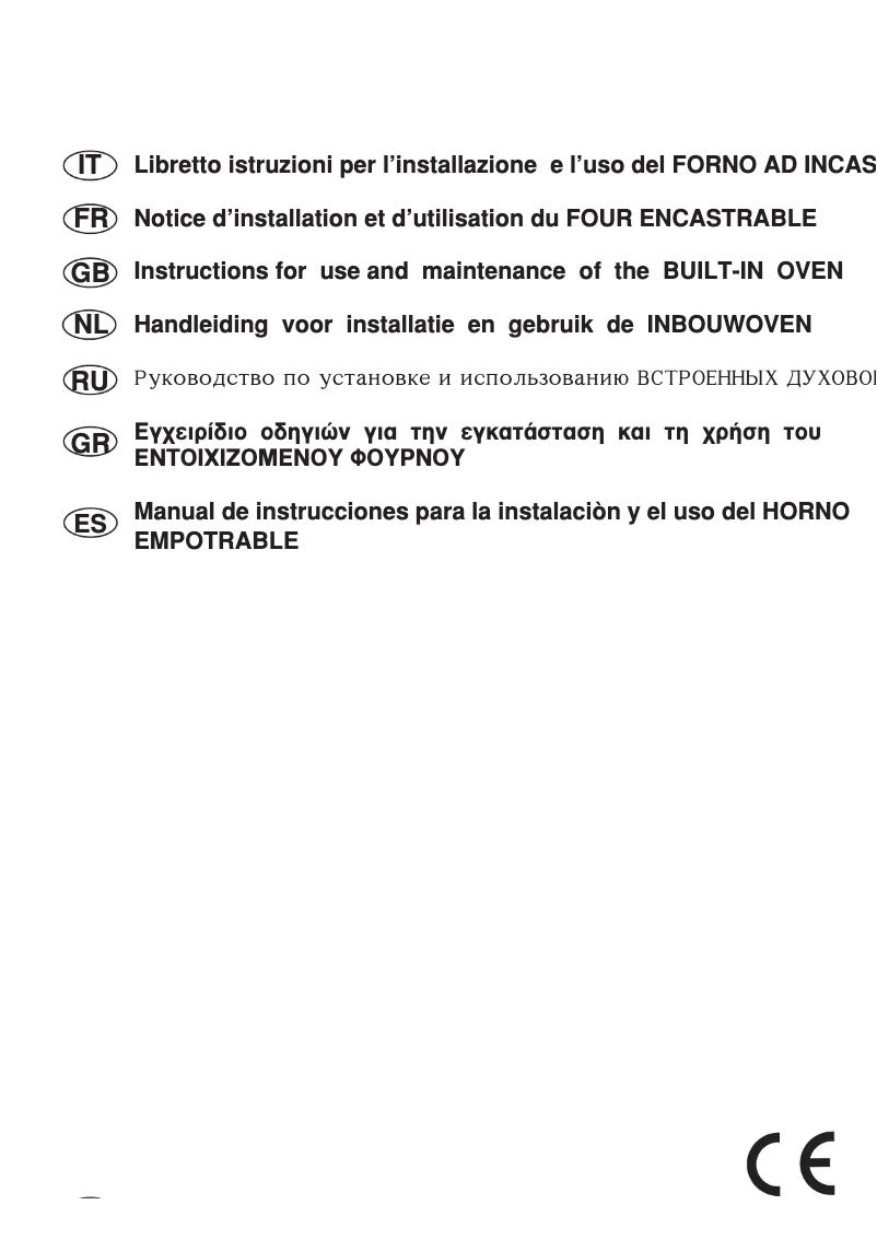 Página 1 del manual Manual de usuario Bompani BO247SM/E