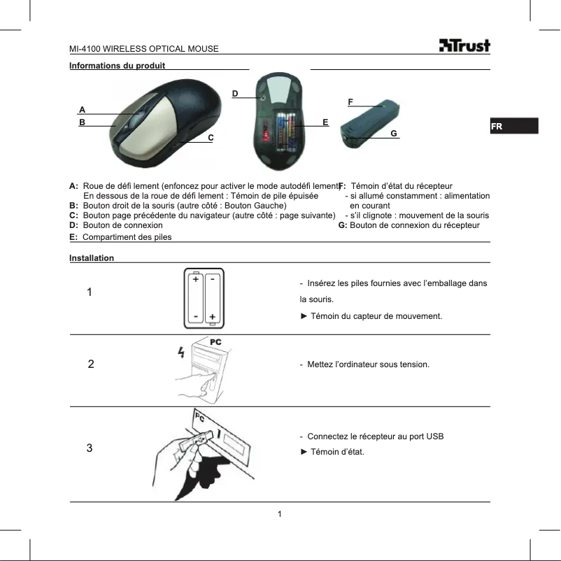 Página 1 del manual Manual de usuario Trust MI-4100