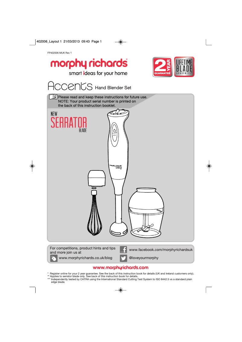 Página 1 del manual Manual de usuario Morphy Richards 402006