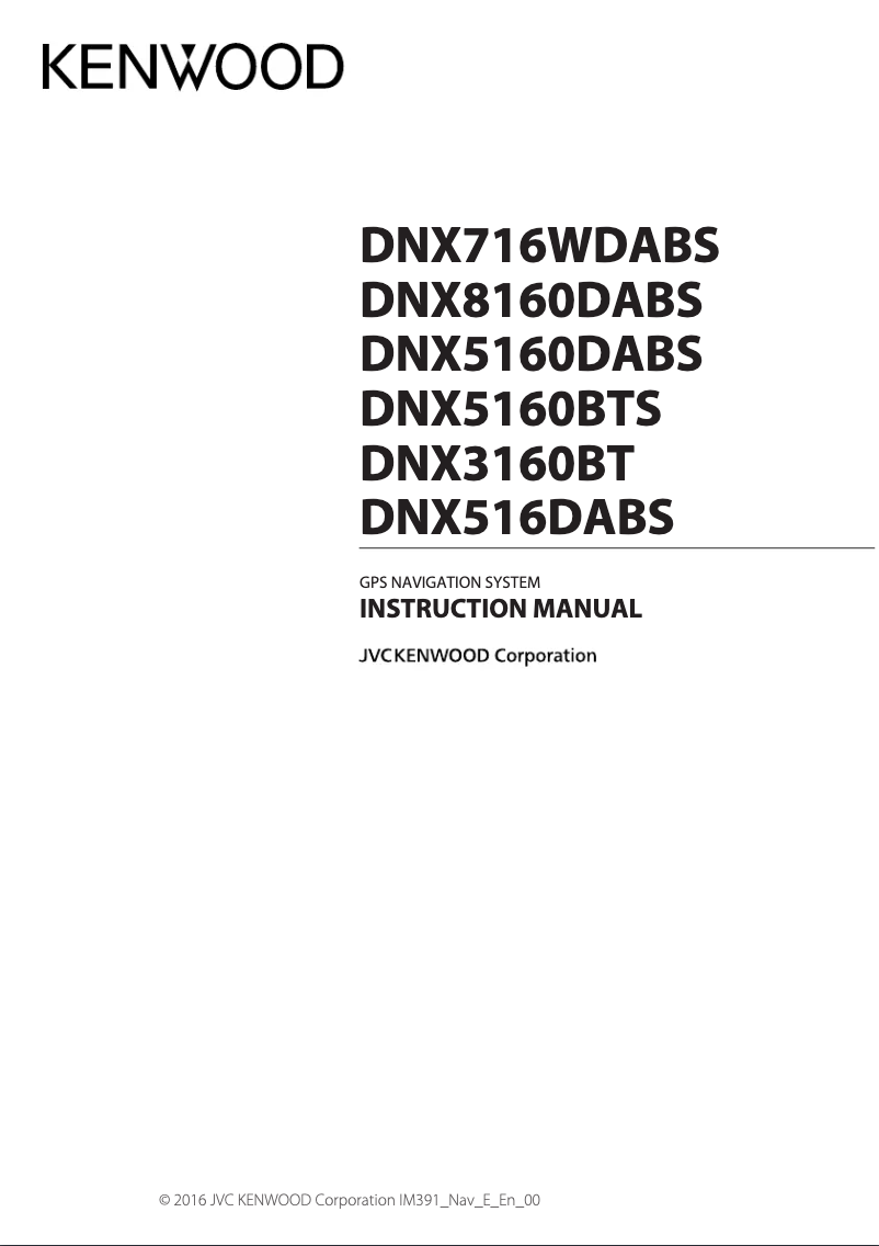 Página 1 del manual Manual de usuario Kenwood DNX5160DABS