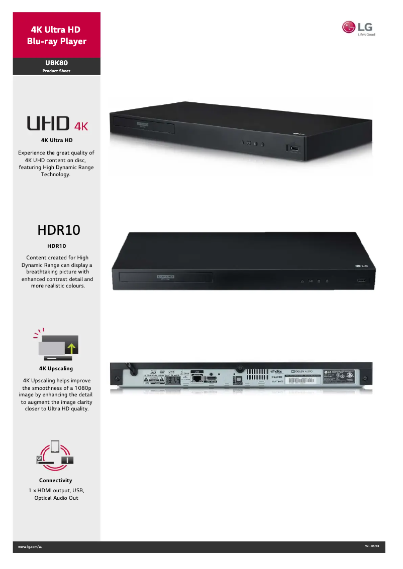 Imagen de la primera página del manual del dispositivo UBK80