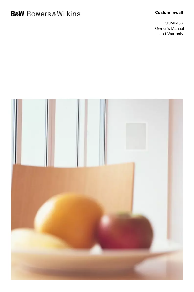 Página 1 del manual Manual de usuario Bowers & Wilkins CCM646S