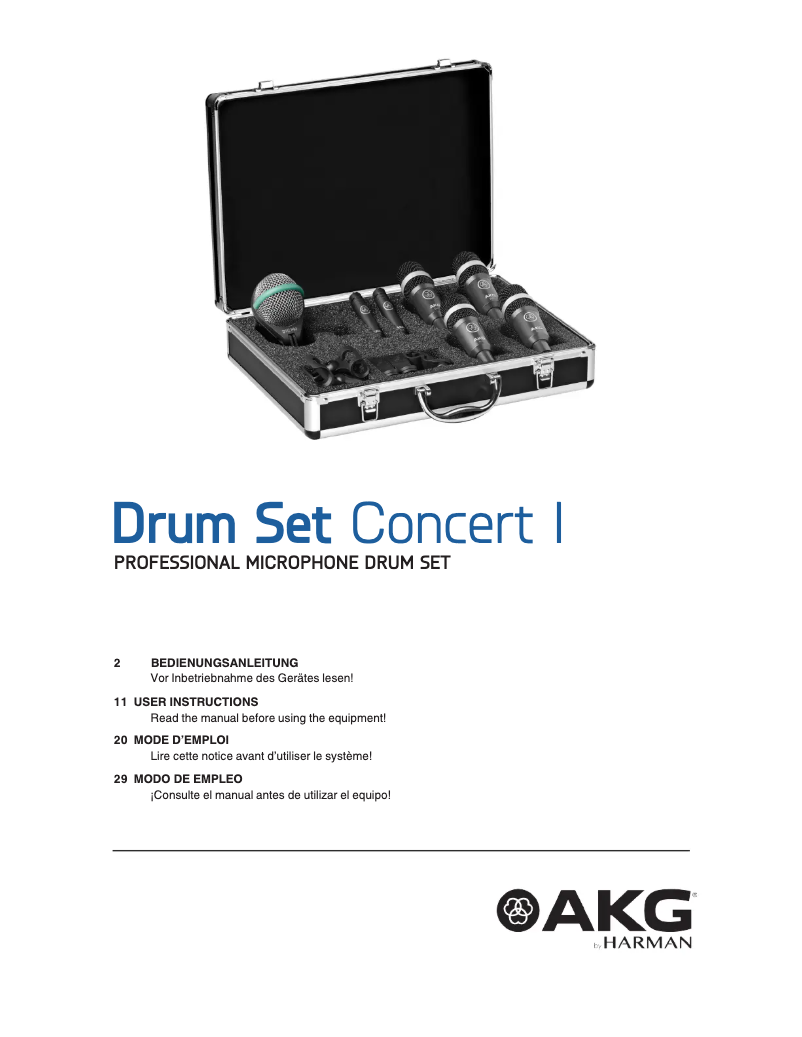Página 1 del manual Manual de usuario AKG Drum Set Concert I
