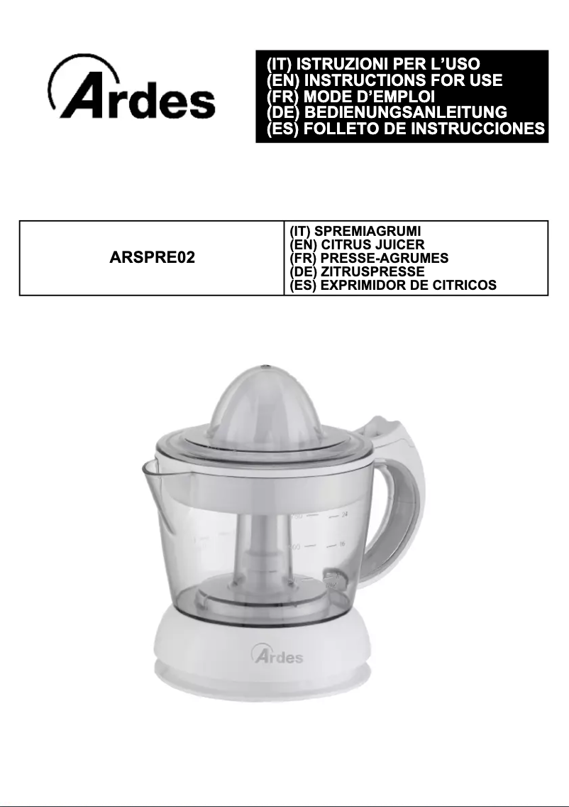 Imagen de la primera página del manual del dispositivo Tango ARSPRE02