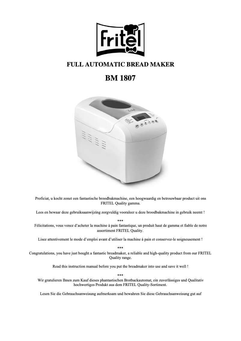 Página 1 del manual Manual de usuario Fritel BM 1807