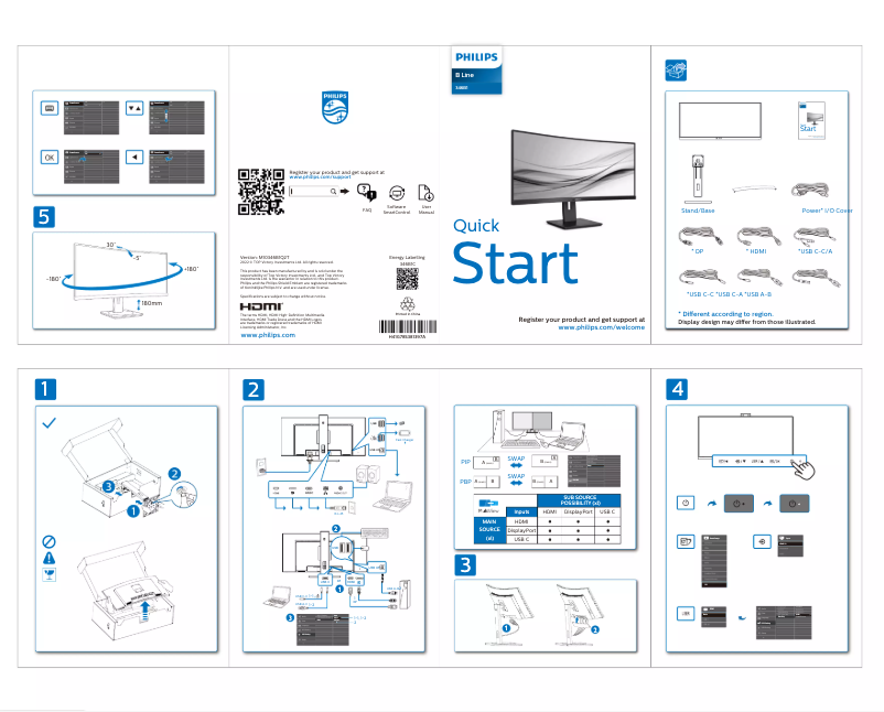 Página 1 del manual Guía de inicio rápido Philips B Line 346B1C