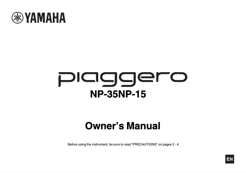 Página 1 del manual Manual de usuario Yamaha Piaggero NP-35