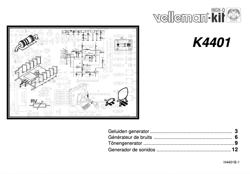 Imagen de la primera página del manual del dispositivo K4401