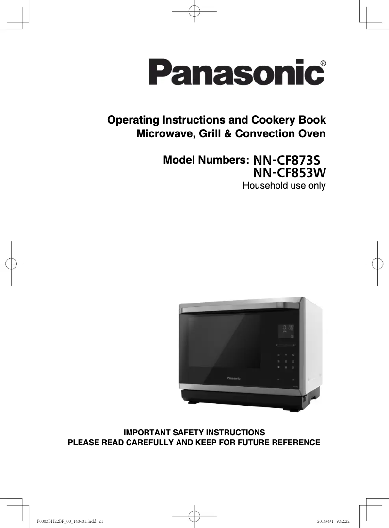 Imagen de la primera página del manual del dispositivo NN-CF853W