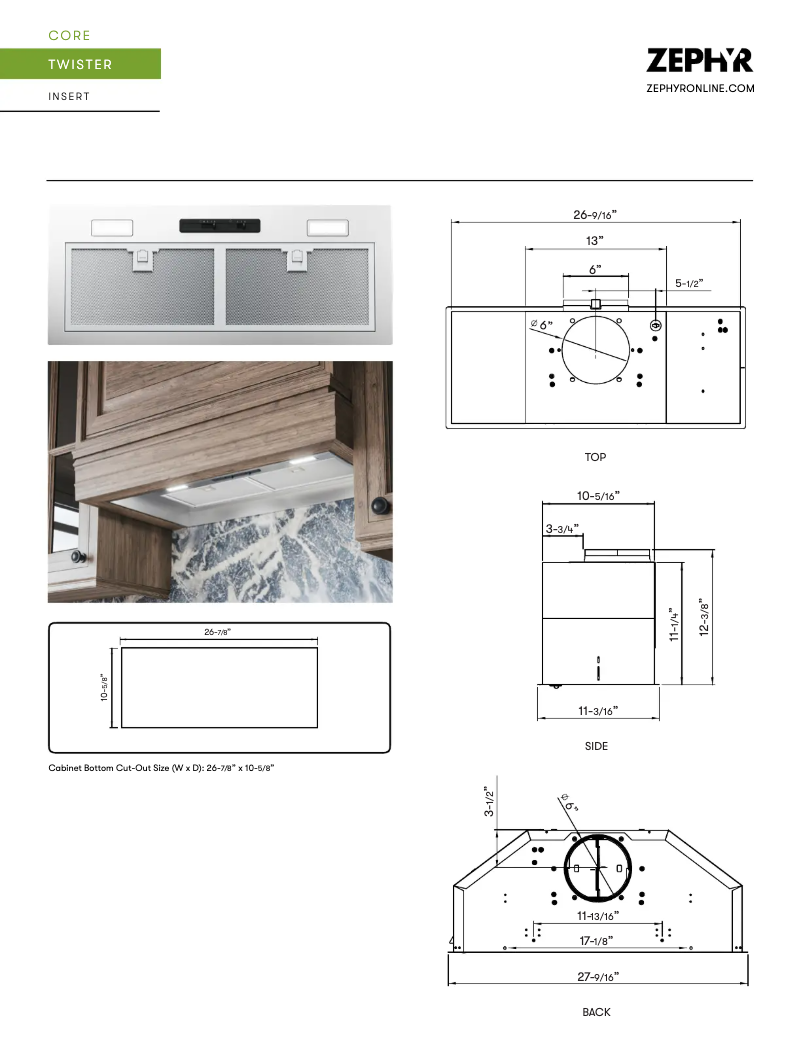 Página 1 del manual Ficha técnica Zephyr Twister AK8000CS