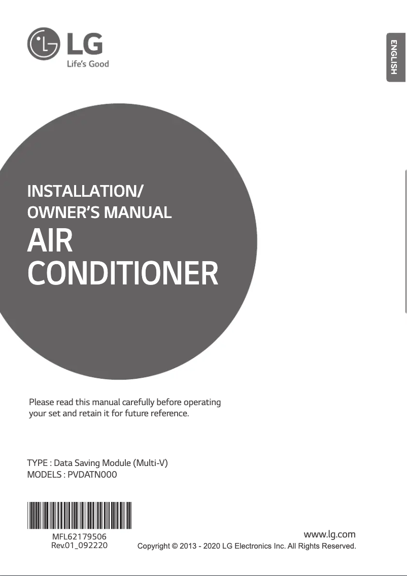 Página 1 del manual Manual de usuario LG PVDATN000