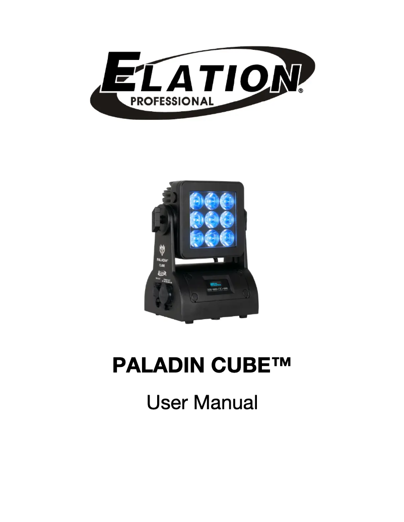 Imagen de la primera página del manual del dispositivo PALADIN CUBE