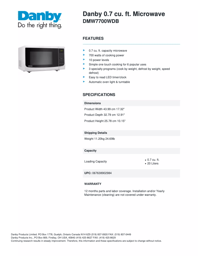 Imagen de la primera página del manual del dispositivo DMW7700WDB