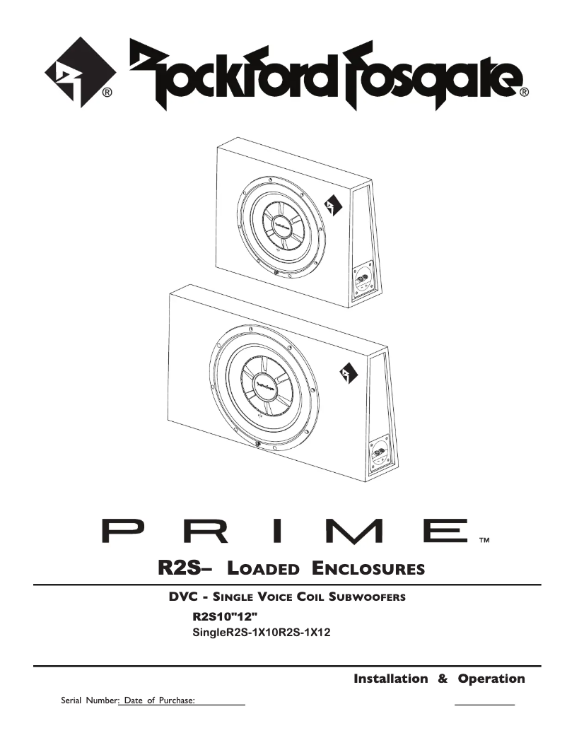 Página 1 del manual Manual de uso y mantenimiento Rockford Fosgate Prime R2S-1X10