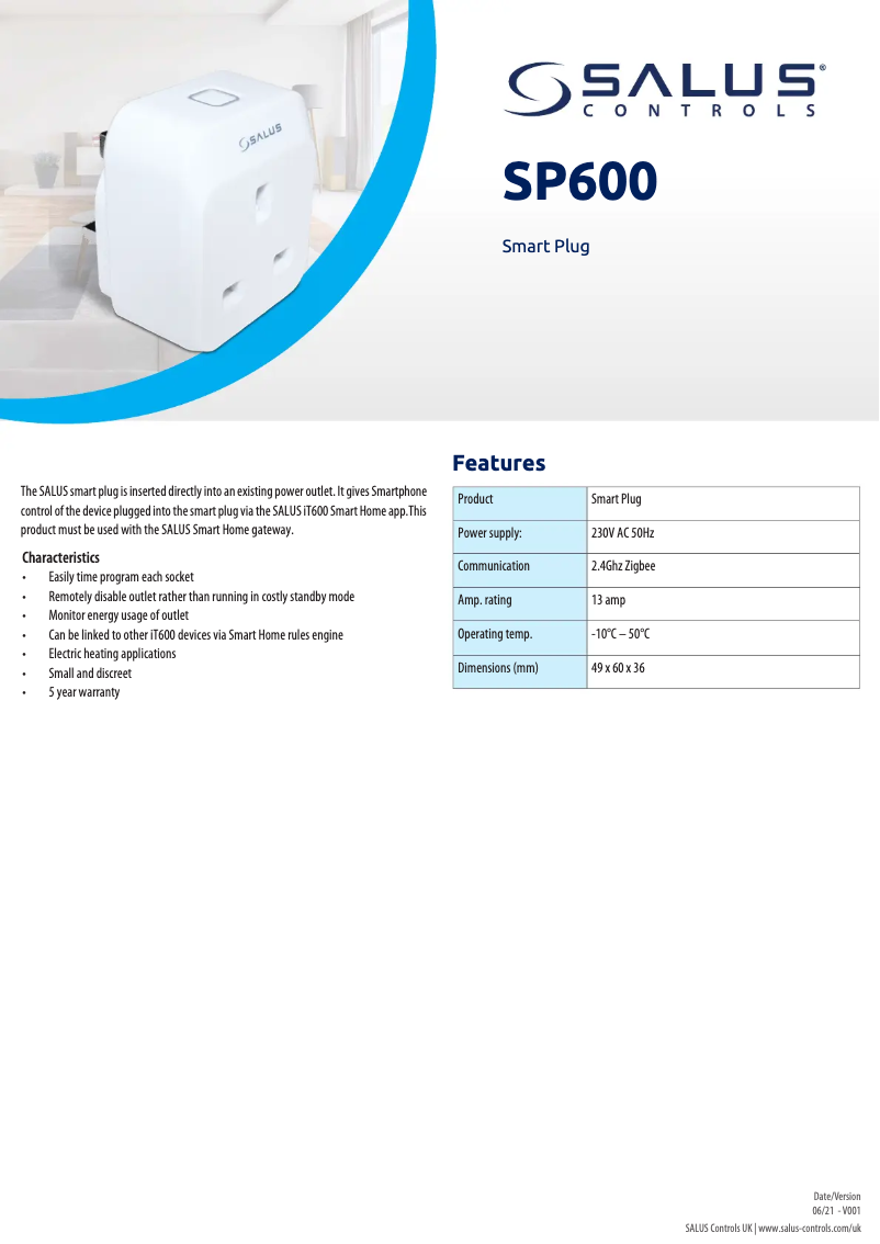 Imagen de la primera página del manual del dispositivo SP600