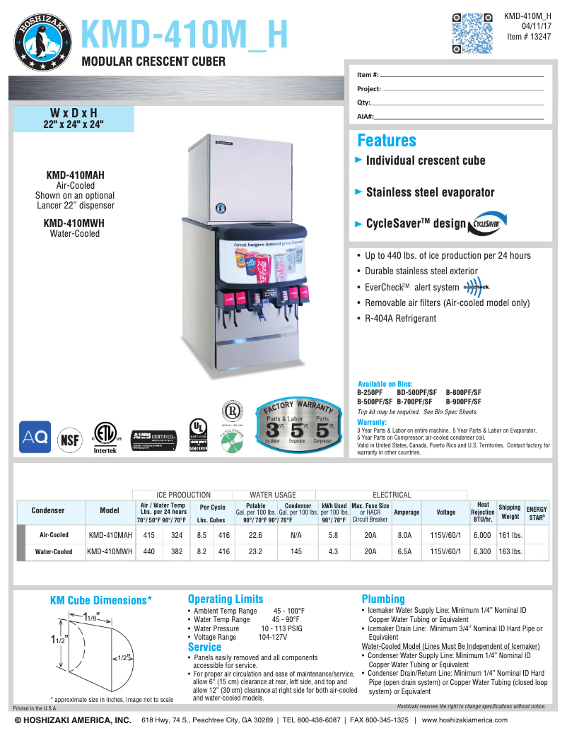 Imagen de la primera página del manual del dispositivo KMD-410MWH