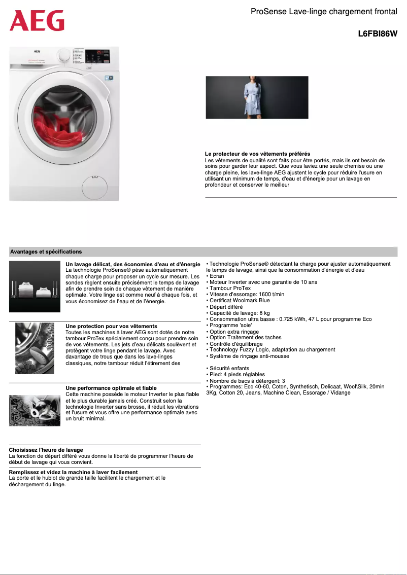 Imagen de la primera página del manual del dispositivo L6FBI86W