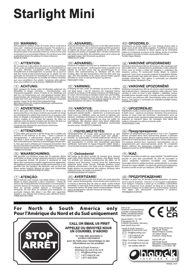 Imagen de la primera página del manual del dispositivo Starlight Mini