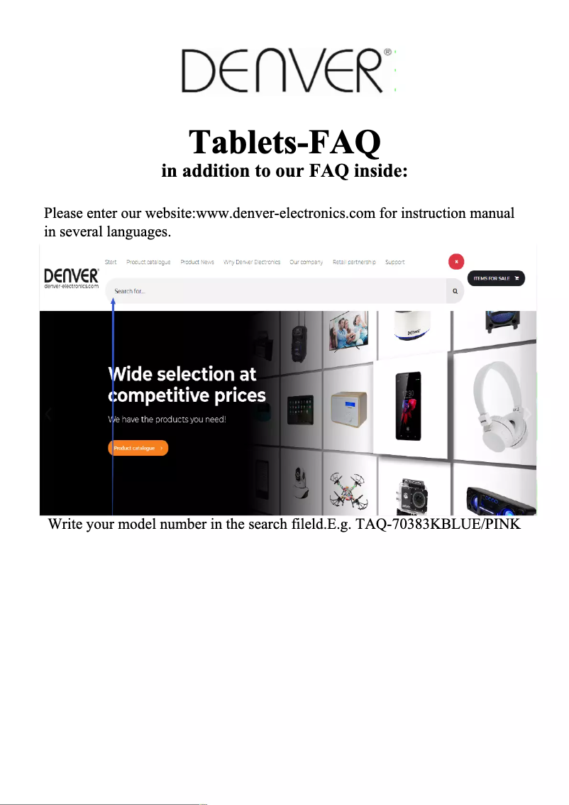 Página nº 1 - Manual de usuario Denver TAQ-70383