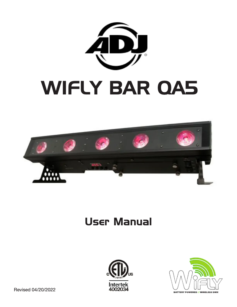 Página 1 del manual Manual de usuario Adj WiFLY Bar QA5