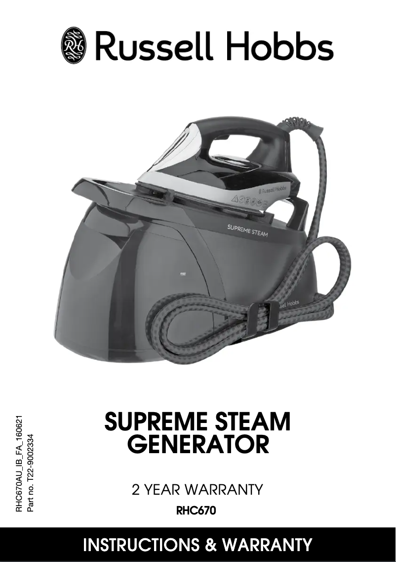 Página 1 del manual Manual de usuario Russell Hobbs Supreme Steam RHC670