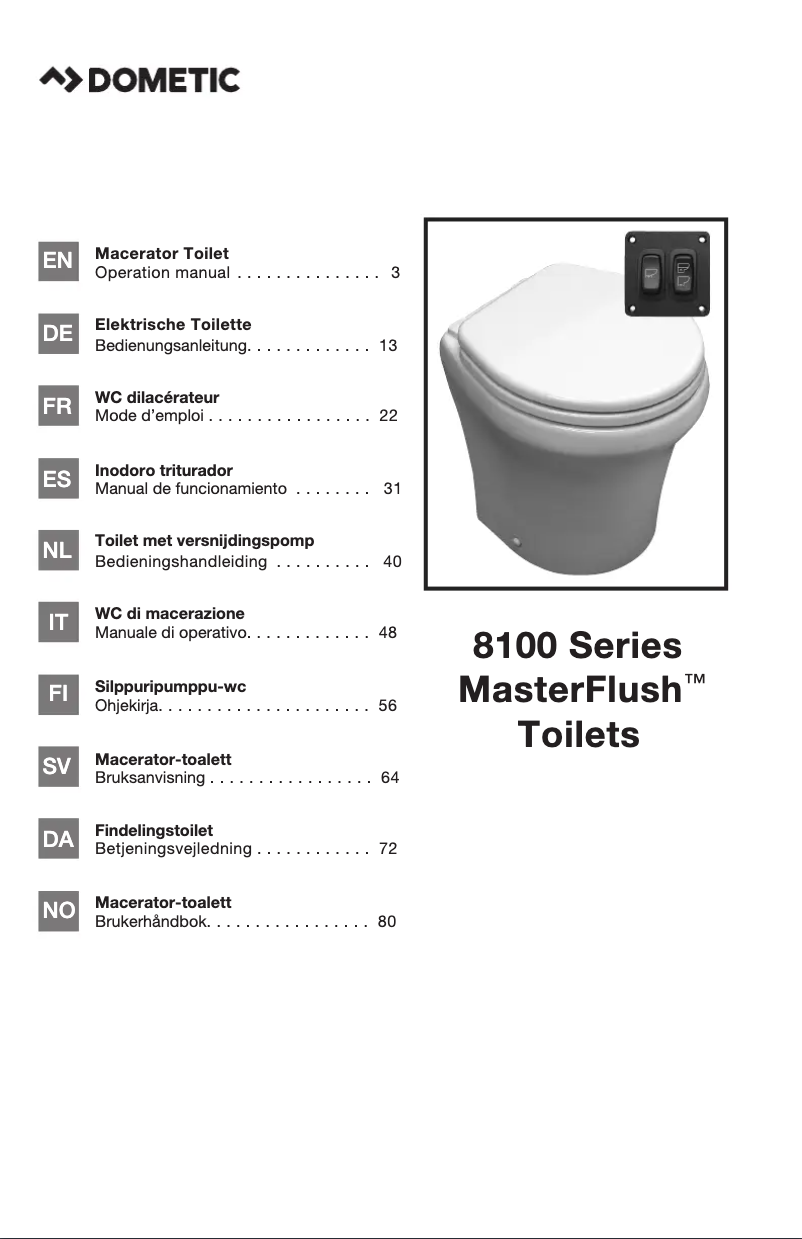 Imagen de la primera página del manual del dispositivo MasterFlush MF 8120