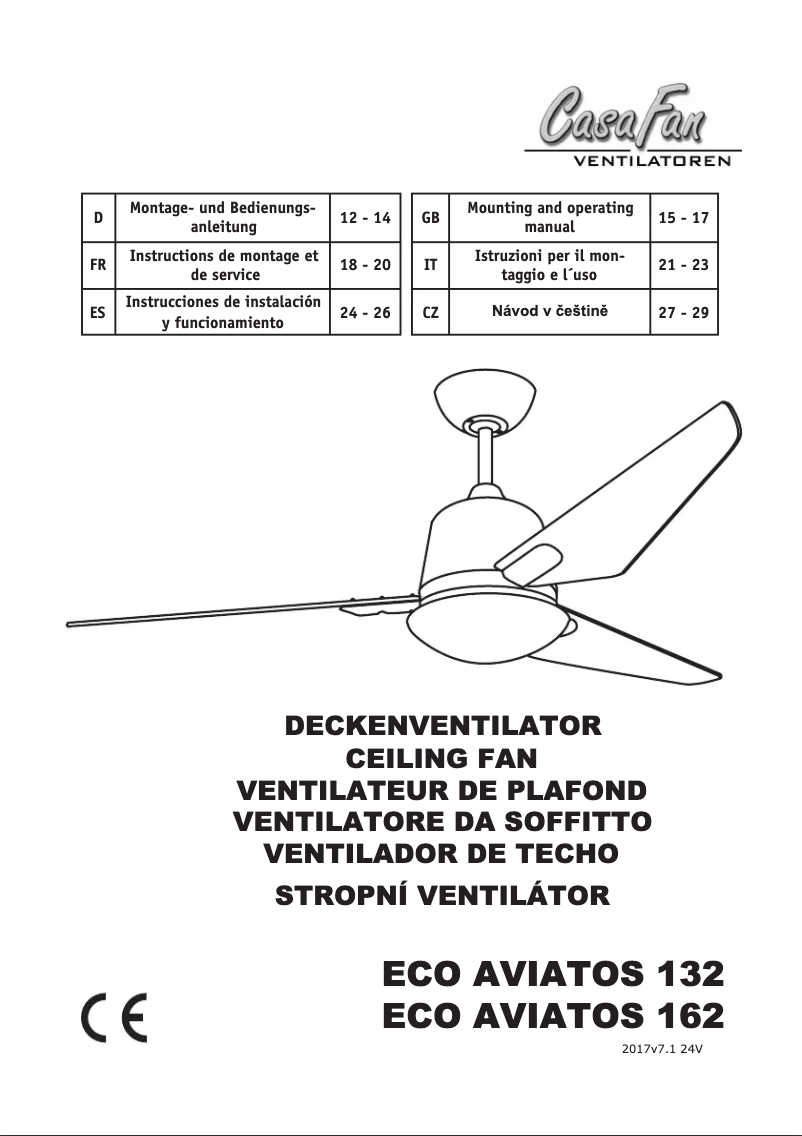 Página 1 del manual Manual de usuario CasaFan Eco Aviatos 132
