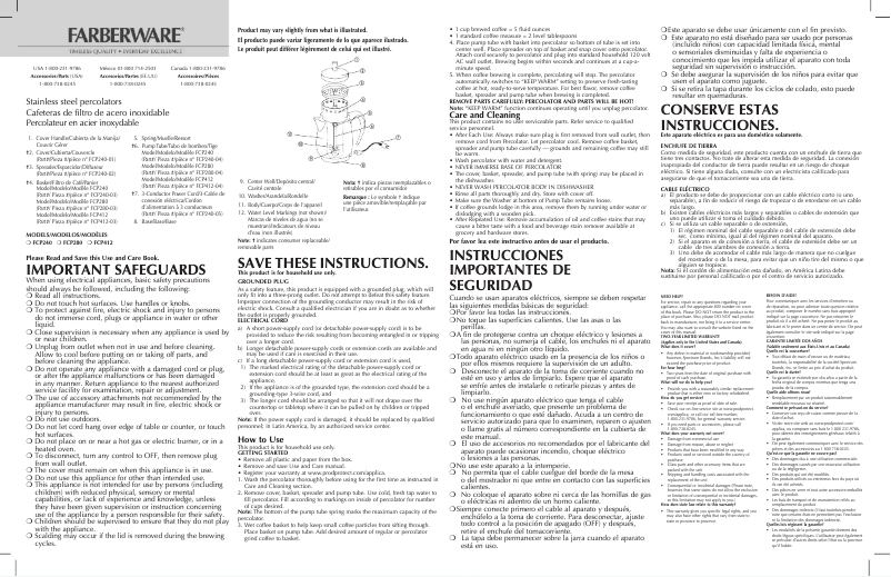 Página nº 1 - Manual de usuario Farberware FCP412