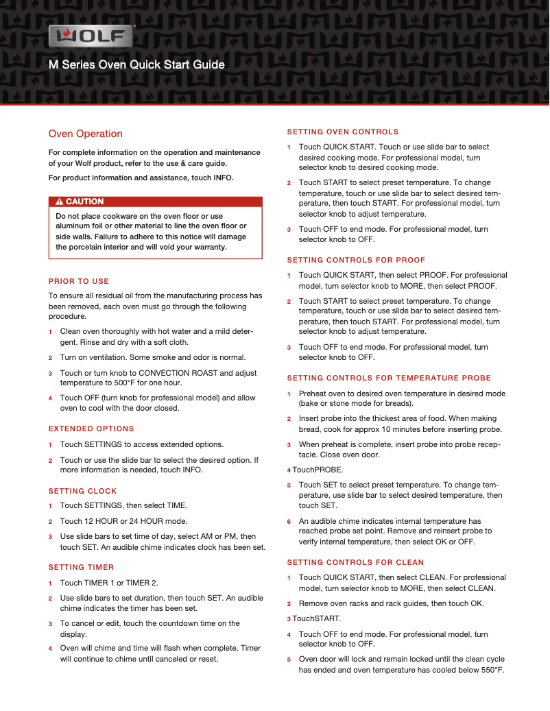 Página 1 del manual Guía de inicio rápido Wolf M Series DO30TM/S/TH