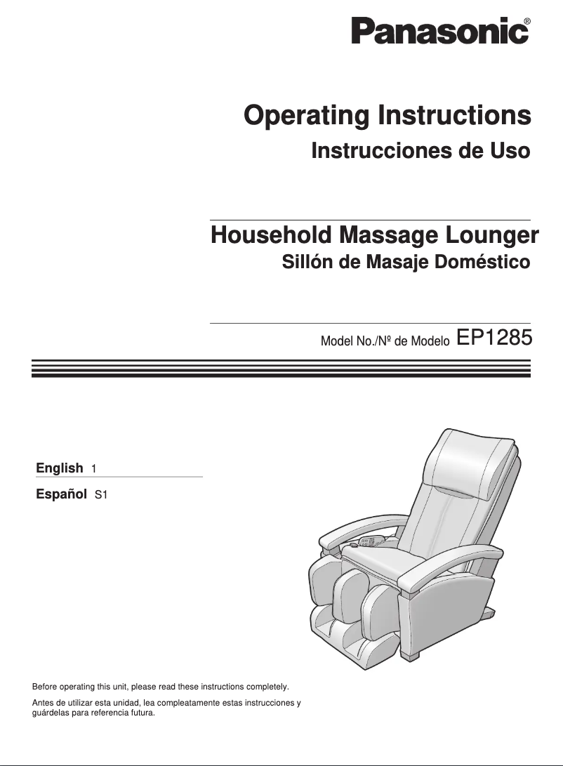 Página 1 del manual Manual de usuario Panasonic EP1285TL