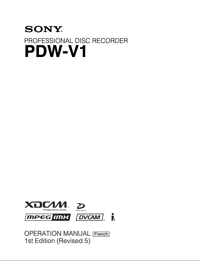 Imagen de la primera página del manual del dispositivo PDW-V1